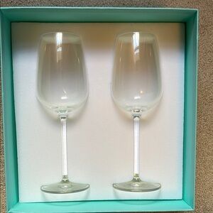 Tiffany & Co. NWT Elegant Clear Crystal Wine Glass Set